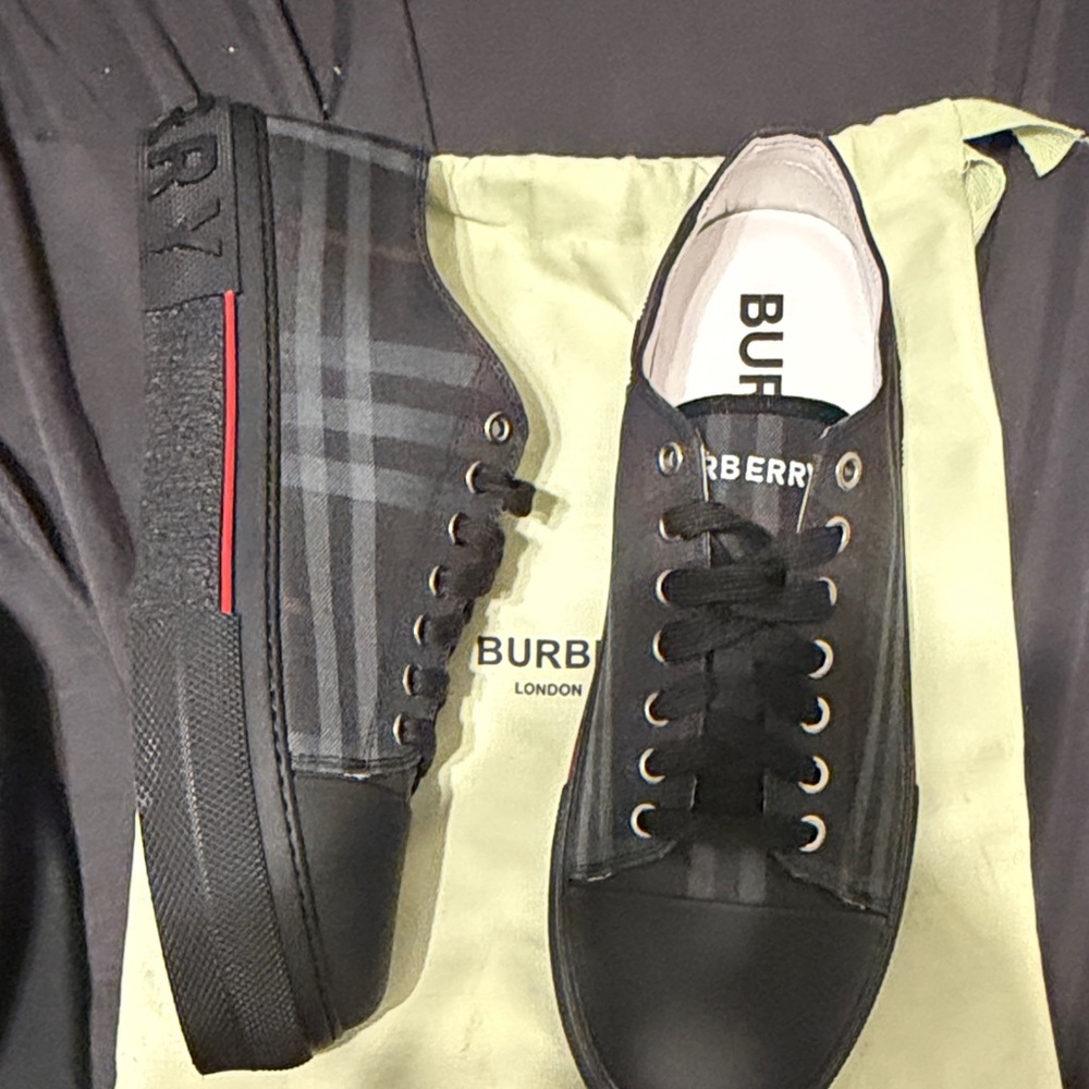 Burberry Black and Gray Checkered Sneakers - Picture 4 of 7